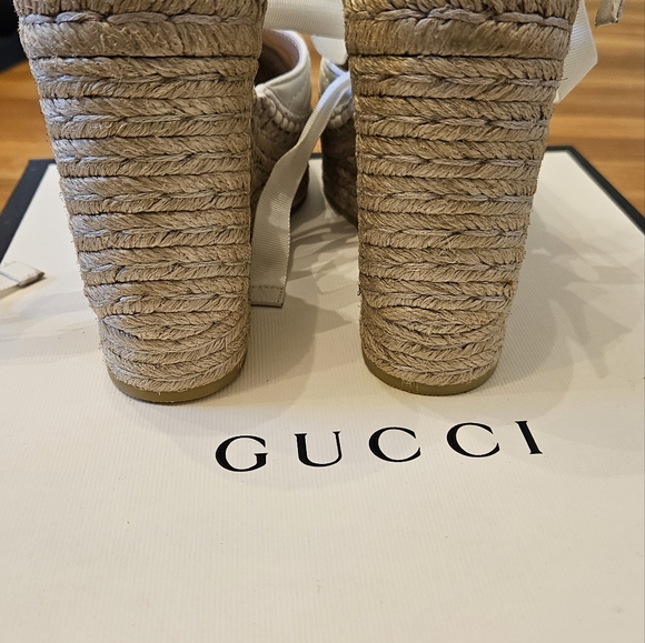 Gucci Marmont Espadrilles Wedges White 38.5 - Picture 6 of 8